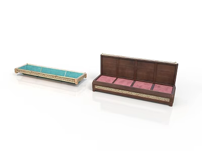 Decorative Wooden Storage Boxes With Colorful Compartments For Home Organization 3d model