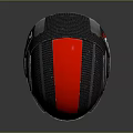 Futuristic Black Red Stripe Helmet With Carbon Fiber Design And Sleek Headset Style Side Parts