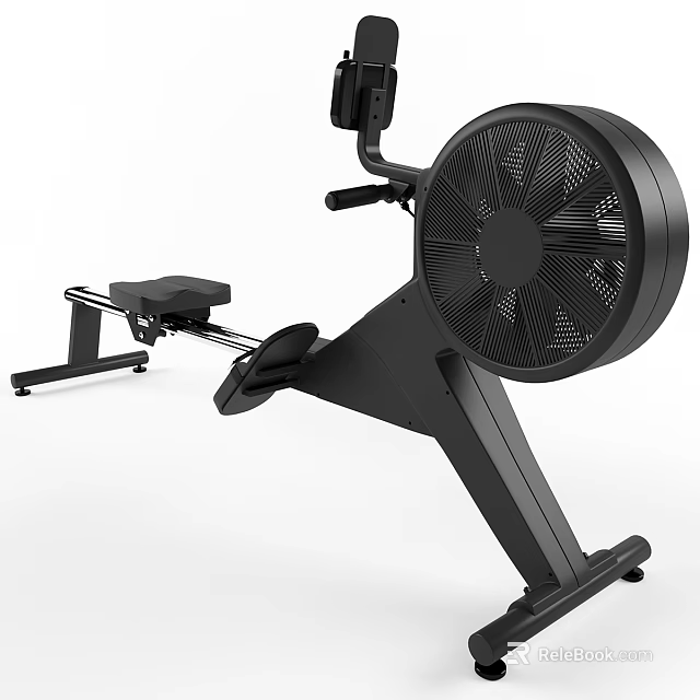Home Gym Rowing Machine with Sturdy Frame Large Fan Resistance and Digital Monitor 3d model 