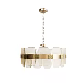 Various Modern Decorative Chandeliers With Glass Elements And Gold Metal Frames 3d model