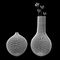 Woven Rattan Vases With Round And Tall Shapes Holding Decorative Flowers