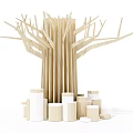 Modern Decorative Column Tree Decorative Column 3d model