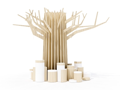 Modern Decorative Column Tree Decorative Column 3d model