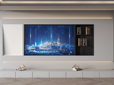 Modern TV Wall With Tech Display Shelves And Cabinets 3d model