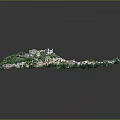 Detailed Residential Community Scale Model With Green Vegetation Roads And Buildings