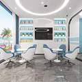 Modern Wushi Dental Clinic Interior With White Reception Desk And Marble Floor
