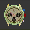 Rolex Chronograph Watch Featuring Silver Case Light Dial Sub Dials and Classic Design