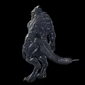 Game And Movie Character Shark Like Monster With Gray Scaly Skin Muscular Body Sharp Teeth