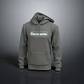 Gray Rockmanila Printed Hoodie With Hooded Design Drawstring And Front Pockets