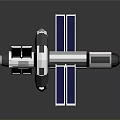3D Model Of Spacecraft With Blue Solar Panels And White Structure For Space Exploration