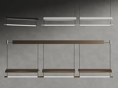 Modern Strip Pendant Lights in Black White Brown for Contemporary Interior Design 3d model