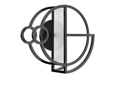 Modern Geometric Wall Light With Black Metal Frame And Clear Glass Panel 3d model