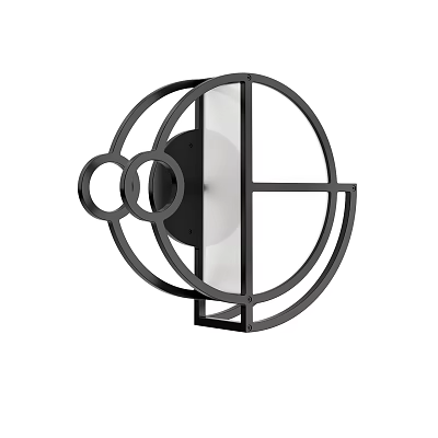 Modern Geometric Wall Light With Black Metal Frame And Clear Glass Panel 3d model