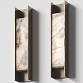 Modern Minimalist Wall Sconces With Marble Panels And Metal Frames For Interior Design