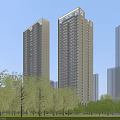 Modern High rise Residential Buildings Surrounded By Lush Greenery And Urban Community
