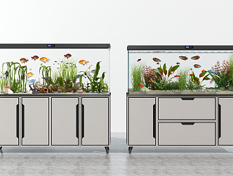 Modern fish tank fish tank combination 3d model