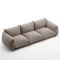 Modern Plush Three Seater Sofa With Soft Cushions And Comfortable Upholstered Design 3d model