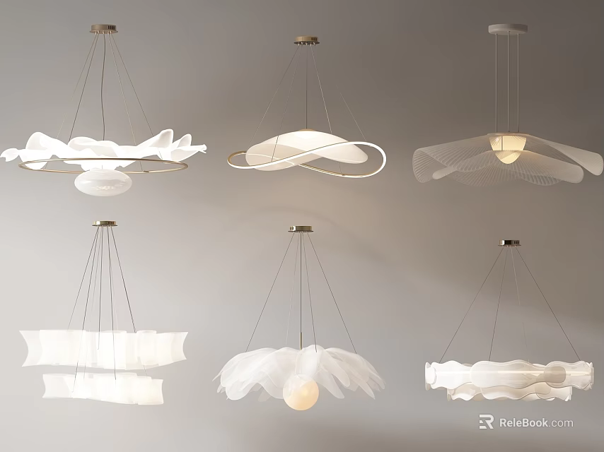 Modern Inflatable Pendant Lights With Artistic Shapes For Home Interior Decoration 3d model 