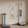 Modern weight meter height measurer children's visual acuity chart 3d model