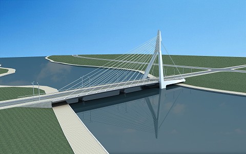 Bridge Overpass Bridge Suspension Bridge Cable-stayed Bridge Overpass 3d model