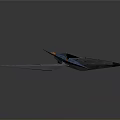 Futuristic Spacecraft Design With Gray Wings And Blue Thrusters For Space Exploration