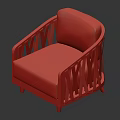 Modern Leisure Chair with Wooden Frame Crossed Armrest and Light Cushion
