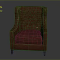 Leather Wingback Chair With Diamond Tufted Back Red Cushion Seat And Wooden Legs