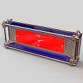 Modern Red Dial Clock With Metal Frame And Mesh Structure Design