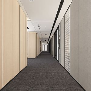 modern aisle office aisle 3d model