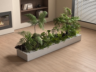 Green Plant Flower Box Plant Combination Flowers and Plants Green Plant Potted Garden Sketches Landscape 3d model