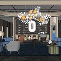 Luxurious Bar Interior Design With Wine Rack Sofa Seating And Modern Chandelier