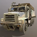 Rugged Military Truck With Camouflage Paint Canvas Cover Six Wheels And Spare Tire