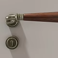 Retro Door Handle Walnut Door Handle 3d model