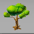 Lush 3D Styled Tree with Vibrant Green Leaves and Sturdy Brown Trunk