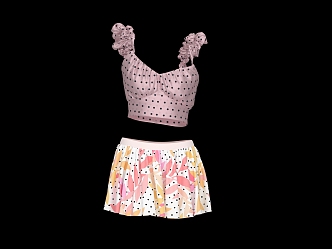 Girl's Strap Top Skirt 3d model