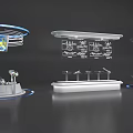 Modern Display Shelves With Suspended Design And LED Lighting For Exhibits