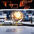 Futuristic Exhibition Hall Design With Hi tech Booths Screens And Interactive Lighting
