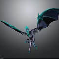 Fantasy Mythical Character Blue Purple Dragon With Iridescent Wings And Shimmering Scales