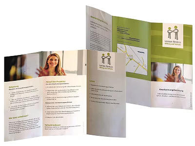 Tri Fold Brochure Design With Content Images Map And Logo Layout 3d model
