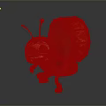 Cute Smiling Cartoon Ant Carrying Vibrant Drum With Red Spots And Antennae