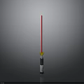 Handheld Laser Weapon with Red Beam Black Silver and Yellow Accent 3d model