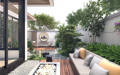 New Chinese Courtyard Landscape 3d model