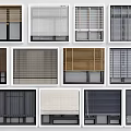 Various Window Blinds With Different Colors Materials And Modern Designs For Home Windows 3d model