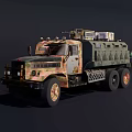 Camouflage Military Truck With Cargo Bed And Multi Wheel Transport Design