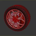 Car Tire With Silver Multi Spoke Alloy Wheel Red Brake Calipers And Detailed Tread Pattern