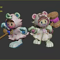 Modern game character child 3d model