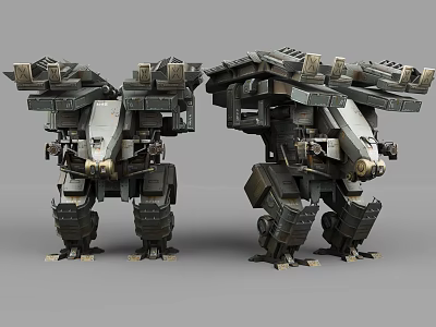 Game Movie Sci-Fi Mech Characters With Complex Metal Structure And Battle Ready Design 3d model