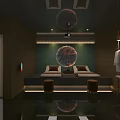 Modern SPA Sauna Room With Waterfall Feature Massage Bed And Ambient Lighting