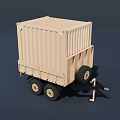Functional Transport Vehicle With Enclosed Cargo Container And Multiple Wheels 3d model