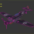 Vintage Military Airplane Model Green Body With White Cross Markings And Yellow Tail Design